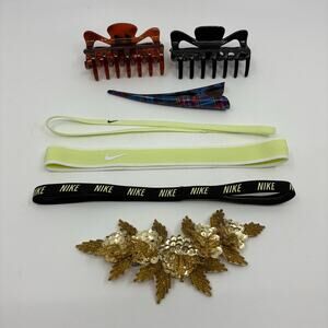 Nike Hairbands or Headbands plus claw clips and barrette hair accessories bundle